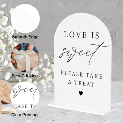 Love is Sweet Sign for Dessert Table Dessert Table Sign for Wedding Engagement Bridal Shower Party dessert Bar Acrylic sign for Table Desk - color: love is sweet