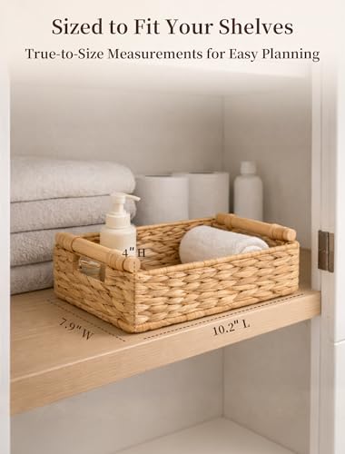 Wicker Basket, Large Basket for Gift Baskets Empty, 10.2x7.9x4in - color: Natural, size: Small
