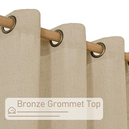LAMIT Brown Linen Kitchen Curtains 40 Inch Length 2 Panels, 34 x 40 Inch - color: Brown, size: 34"W x 40"L (Pack of 2)