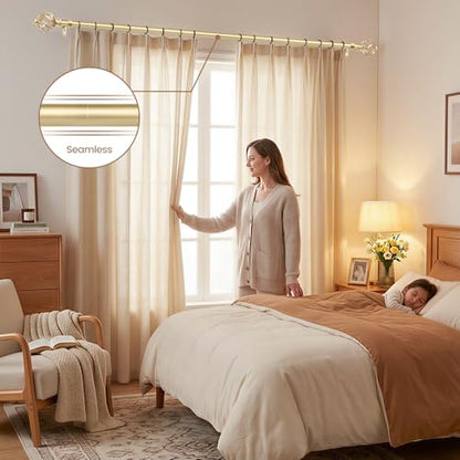 1" Farmhouse Heavy Duty Curtain Rods for Windows,Adjust 18-45",Gold - color: Brass Gold, size: 18-45 Inch & 1 Pack