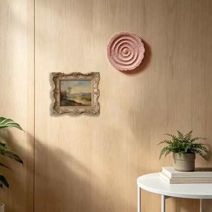 Metal Wall Sculpture, 10'' Round Textured Radiant Sunburst Wall Decor - color: 053A-Pink