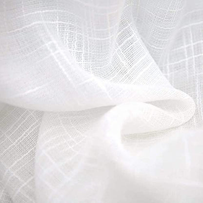 jinchan Linen Textured Door Curtain 40 Inch Farmhouse 1 Panel White - color: Semi-sheer | White, size: 50"W x 40"L (Pack of 1)
