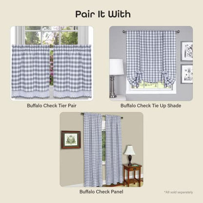 ACHIM Buffalo Check Valance Curtains, Grey & White Plaid, 58" W x 14" L (Pack of 12) - color: Grey, size: 58"W x 14"L (Pack of 12)