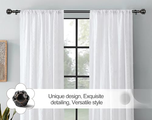 KAMANINA Black Curtain Rod 32 to 58 Inch, Adjustable Heavy Duty Rods - color: Black, size: 32-58"
