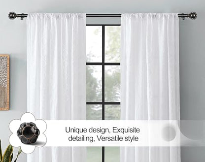 KAMANINA Black Curtain Rod 32 to 58 Inch, Adjustable Heavy Duty Rods - color: Black, size: 32-58"