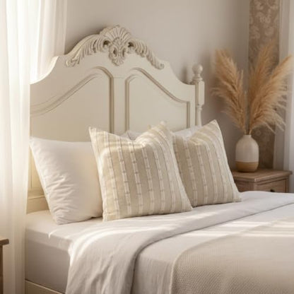 Beige Boho Outdoor Throw Pillow Covers 20x20 Set of 2 - color: Beige, size: 20" x 20" (Pack of 2)