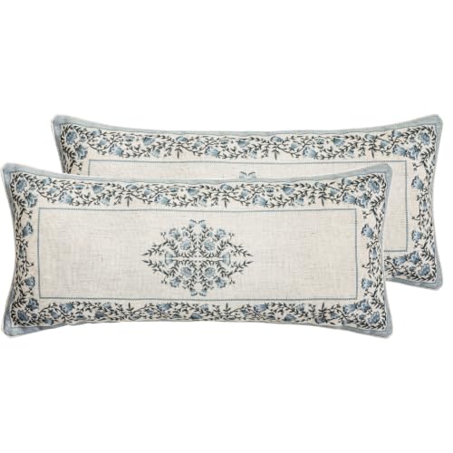 ISAENNE Designer Elegant Rectangle Throw Pillow Cover,Set of 2,28"x12" - color: Segerman a, size: 28" x 12" (Pack of 2)