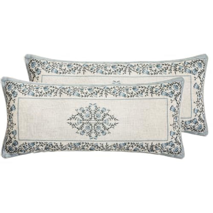 ISAENNE Designer Elegant Rectangle Throw Pillow Cover,Set of 2,28"x12" - color: Segerman a, size: 28" x 12" (Pack of 2)
