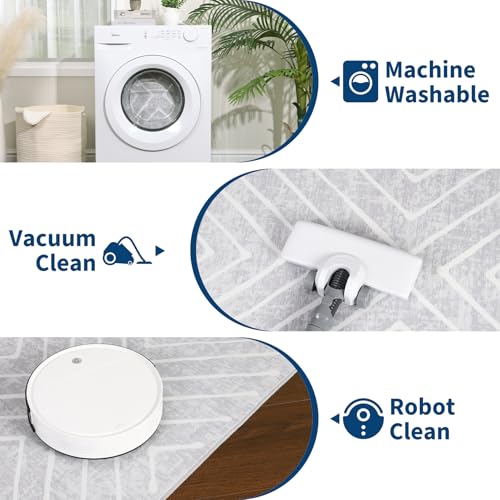 ROYHOME Area Rug 9x12 Living Room Rug Non Slip Modern Bedroom Soft Carpet - color: Grey, size: 9' x 12' (Rectangular)