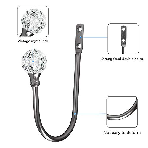 Curtain Holdback, 4Pcs Wall Mounted Drapery Tiebacks, Matt Black - color: 4 Pcs, Black