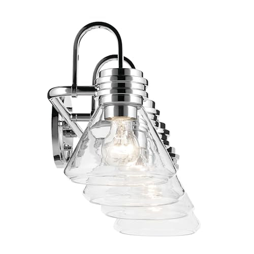 Kichler Farum 4-Light Bathroom Vanity Light, Chrome - color: Chrome, size: 4 Light, style: Clear Glass
