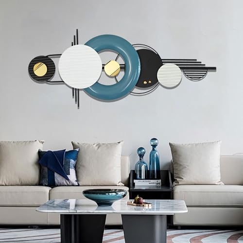 Large Metal Wall Decor ,Modern Metal Wall Art ,3D Wall Sculptures,42"×16" - color: Blue,Black,White
