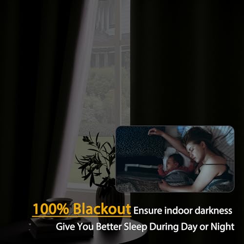 100% Blackout Linen Textured Curtains 63 Inch Length 2 Panels Set for Children's room, Bedroom, Light Weight Curtains with Grommets Top, Blackout Curtains Privacy Protection, Beige, 52" W x 63" L - color: Beige, size: 52"W x 63"L (Pack of 2)
