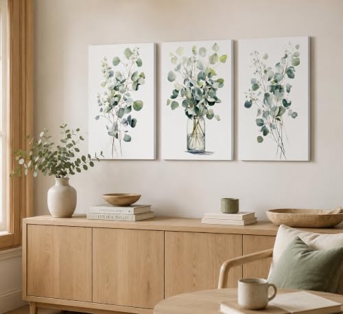 HOMTAI 3Pcs Botanical Canvas Wall Art 16x24Inch - color: Canvas, size: 16L" x 12W"