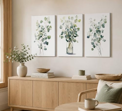 HOMTAI 3Pcs Botanical Canvas Wall Art 16x24Inch - color: Canvas, size: 24L" x 16W"