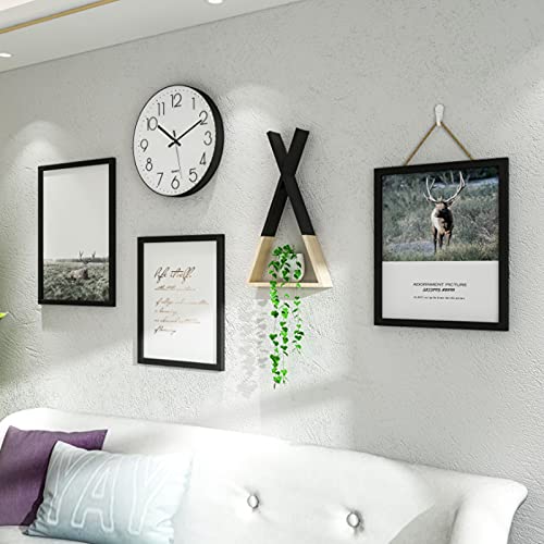 JUSTUP 8 Inch Modern Wall Clock, Silent Battery Operated Round Wall Clock - color: White