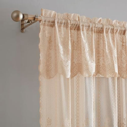 Warm Home Designs Pair of 2 54 x 84 Gold Crochet Curtains. SIC Linen 84” - color: Linen, size: 54"W x 84"L (Pack of 2)