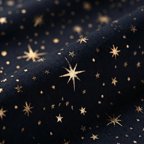 Horaldaily 2Pcs Black Sheer Curtains 52x63in, Gold Sequin Star, Halloween - color: Black and Gold, size: 52"W x 63"L (Pack of 2)