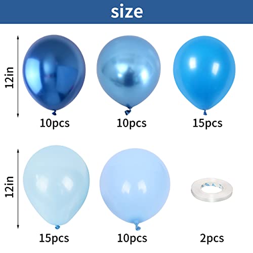 Blue Balloons 60 Packs 12 Inch Metallic Blue Balloon - color: Blue Mixed