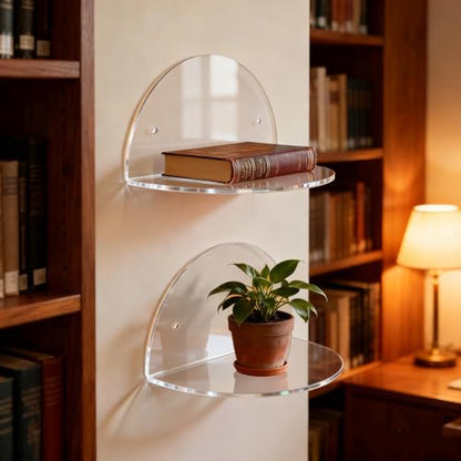 ROYALITA 2-Pack Small Acrylic Shelves Room Decor Floating Shelves, Clear - color: Clear