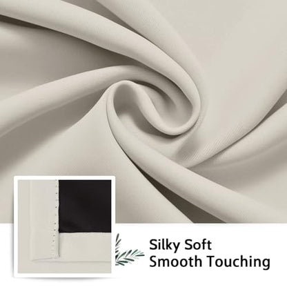 SimpleHome Cream 100% Blackout Curtains Room Darkening Living Room 63 Inch - color: Cream, size: 38"W x 63"L (Pack of 2)