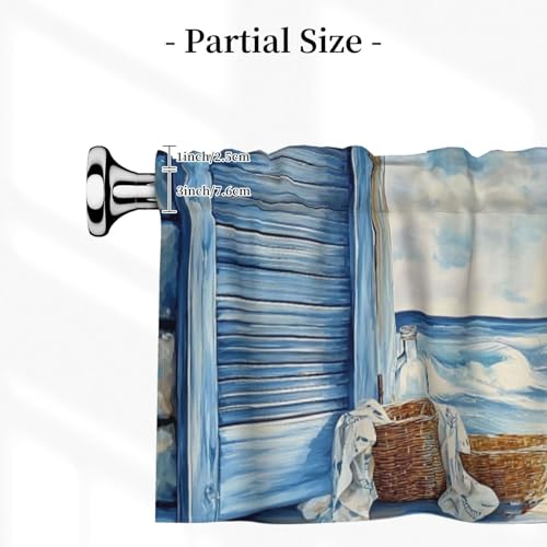 Coastal Lighthouse Curtain Valance 54x18 Inches Window Treatment Rod Pocket Valance for Kitchen Bathroom Bedroom - color: Coastal Lighthouse