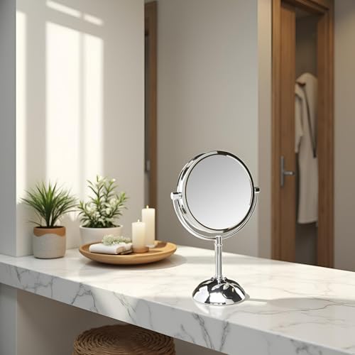 JERDON Lighted Makeup Mirror with 8X Magnification - Chrome - HL8808CL - color: Chrome
