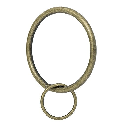 Ivilon Drapery Eyelet Curtain Rings - 2" Ring Loop for Hook Pins, Set of 14 - Antique Brass - color: Ant Brass, size: Set of 14 (2")