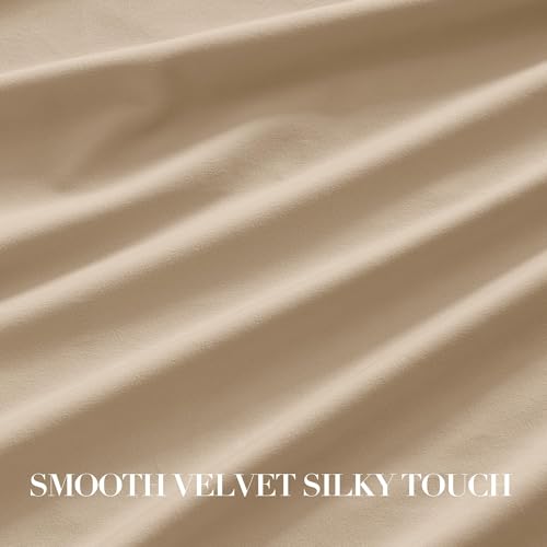 NICETOWN Beige Velvet Curtains 96 inch Long, 52" W x 96" L, 2 Panels - color: Beige, size: 52"W x 96"L (Pack of 2)