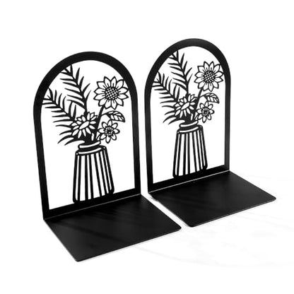 3Pairs Vase Flower Hollow Iron Bookends - color: 3pc Style B