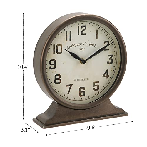 NIKKY HOME Antique Mantel Clock, Large Table Clock, Battery Operated