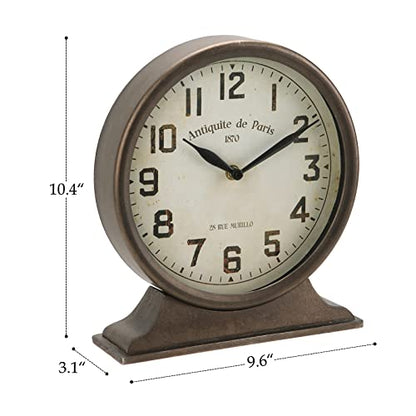 NIKKY HOME Antique Mantel Clock, Large Table Clock, Battery Operated