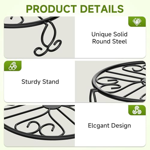 NSYOOMH 3-Pack Sturdy Plant Stand for Outdoor Indoor,Potted Plant Riser 11" - size: 3Pack-11Inch