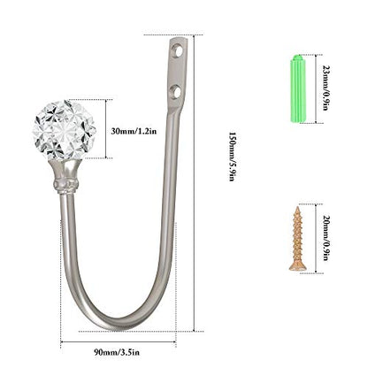 Curtain Holdback, 2pcs Wall Mounted Drapery Tiebacks, Sliver - color: 2 Pcs, Silver
