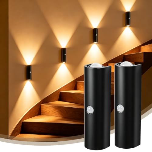 Motion Sensor Wall Light, Magnetic Rechargeable Wall Sconces - color: Black