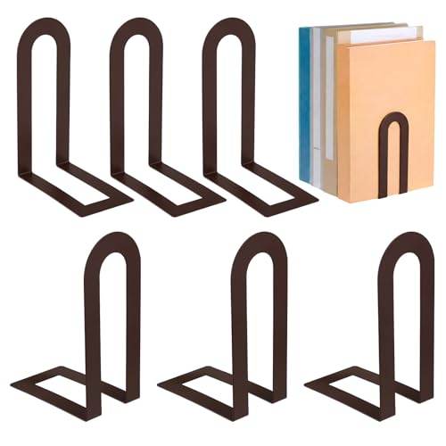 Chunful 12 Pcs Bronze Metal BookEnds Shelves, 7.5 x 5.75 x 3.5 in - color: Bronze, size: 7.5*5.75*3.5inch