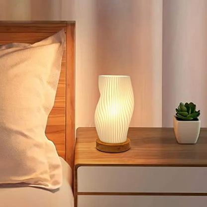 Aesthetic Funky Lamp, Cool Striped Bedside Night Light for Cozy Bedroom - color: Warm-SM
