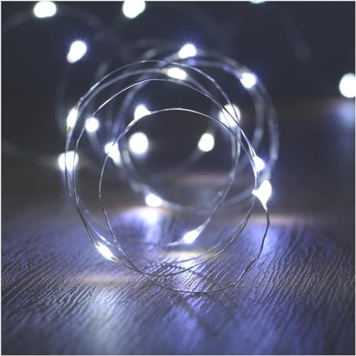 ANJAYLIA 2 Pc Battery Operated Fairy String Lights, 10Ft 30 LED, White - color: White 2 Pack 30 LED