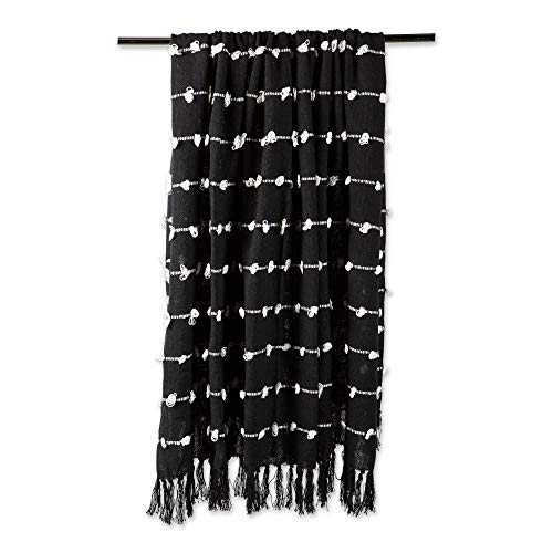 DII Woven Loop Throw Collection, 50x60, Black - color: Black