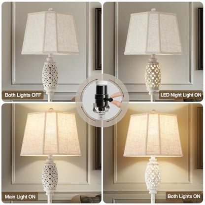 Luvkczc Rustic Floor Lamp with Floral Cutouts & Light,Resin Standing Lamp - color: Cream1