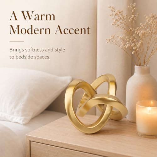 Gold Knot Decor for Coffee Table Book,Chain Link Decor for Bookshelf Entry Table TV Stand,Knot Sculpture for Home Living Room,Accent Decoracions para sala,adornos para sala Modernos - color: Gold