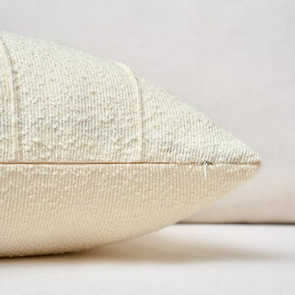 Textured Boucle Throw Pillow Covers 20x20 Inch Set of 2 Cream - color: Cream, size: 20" x 20" (Pack of 2)
