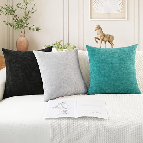 CaliTime Decorative Throw Pillow Covers 16 X 16 Inches Moonbeam Gray - color: Moonbeam Gray, size: 16" x 16" (Pack of 2)