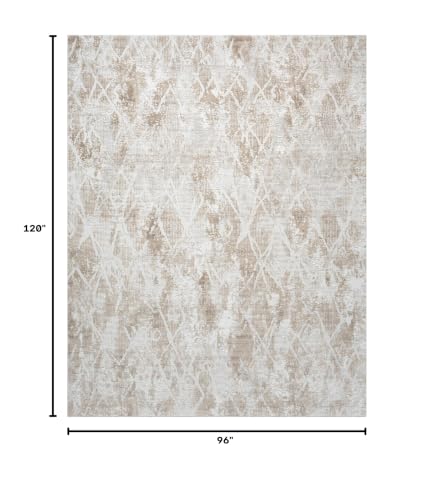 8x10 Beige Modern Geometric Area Rug for Living Room, Bedroom - color: 1003 - Beige, size: 8' x 10' (Rectangular)