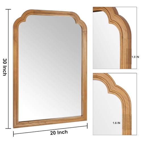 Bathroom Mirror for Over Sink, 30x20 Inch Wood Frame Decorative Wall Mirror - color: Wood, size: 30"L x 20"W