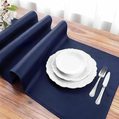 FOLINS&HOME 2 Pack Navy Blue Waterproof Table Runner 36 Inches Long - color: Navy Blue, size: 12" x 36" (2 Pcs)