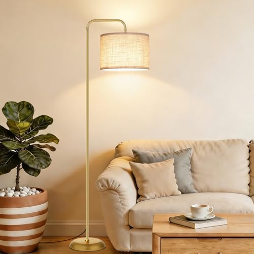 TJOY Floor Lamp, Golden Standing Floor Lamp for Living Room with 3 CCT Bulb - color: Gold