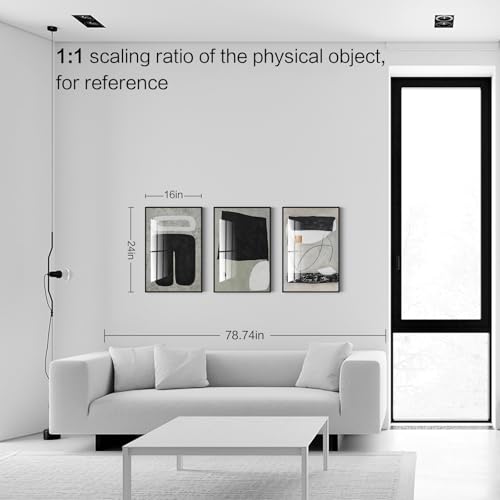 QKF 3Pcs Black Gray Abstract Textured Crystal Framed Canvas Wall Art Set - color: Black, White, Gray, Light Green, size: 16" X 24" X 3 pieces