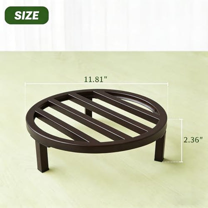 3 Pack 12 Inch Metal Plant Stands Outdoor Indoor Pot Riser,Coffee - color: 11.81"-Coffee