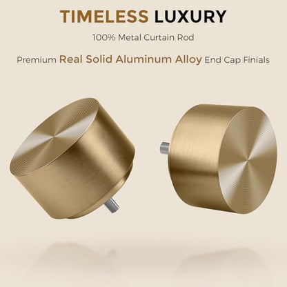 Heavy Duty Antique Brass Curtain Rod, 36-56 Inch, Warm Gold - color: Warm Gold, size: 36''-56'' (1 Pack)